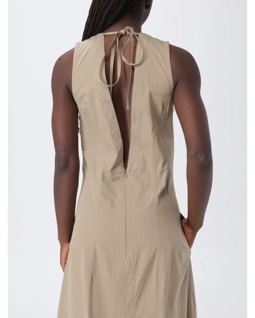 Bottega Veneta Natural V-Neck Sleeveless Midi Dress