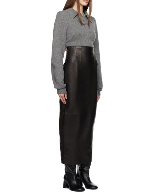 Khaite Black Loxley High-Waisted Skirt