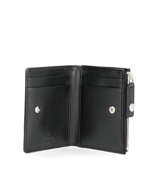 Vivienne Westwood Black Slim Flap Card Wallet