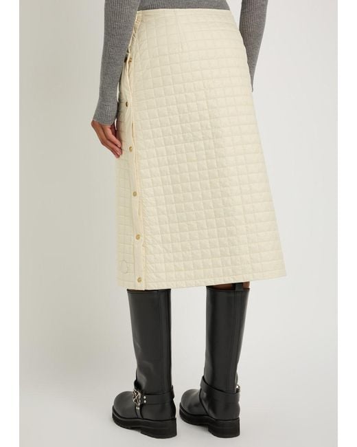 Moncler White Quilted Shell Midi Skirt