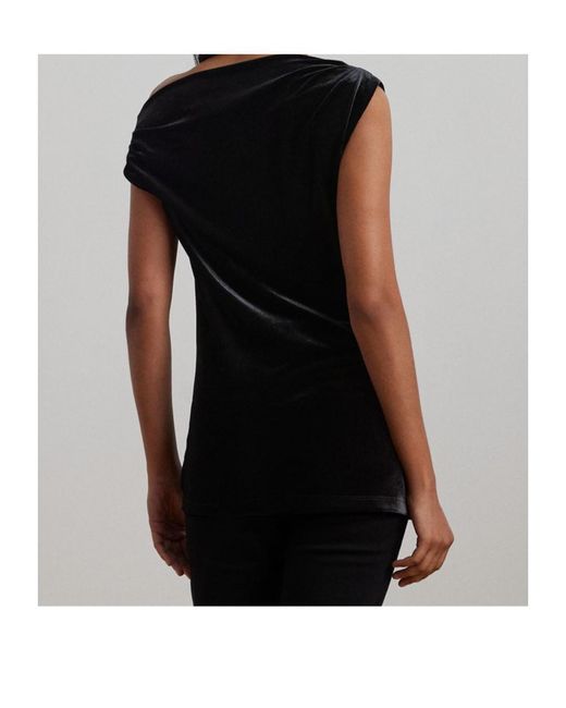 Ralph Lauren Black Kinthea Velvet Top