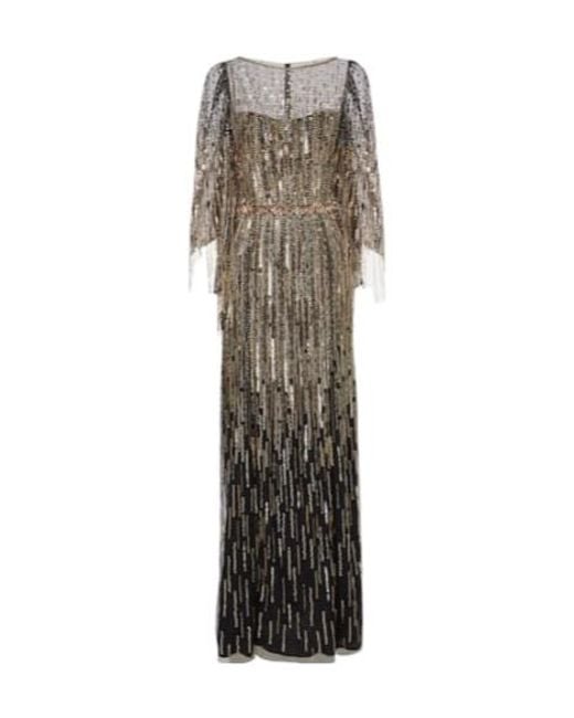Jenny Packham Multicolor Rhapsody Sequined Gown