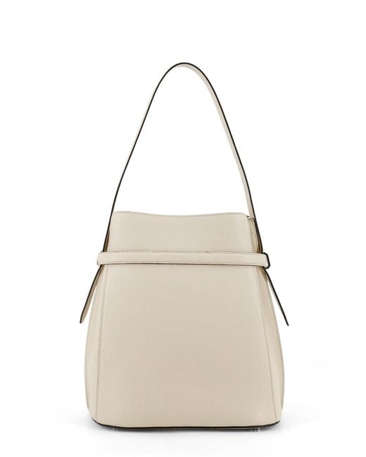 Totême White Totême Logo Printed Bucket Bag