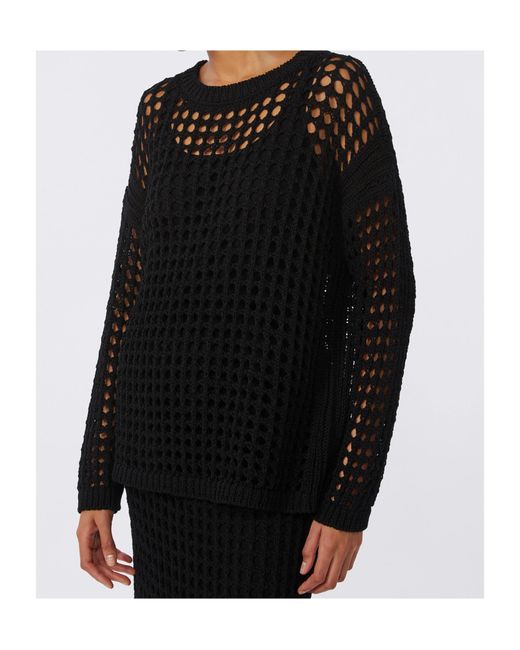 Max Mara Black Febe Open-Knit Sweater