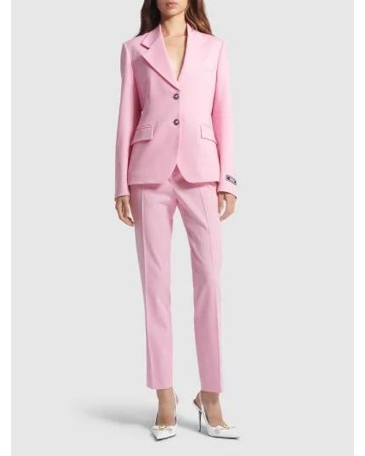 Versace Pink Single-Breasted Blazer