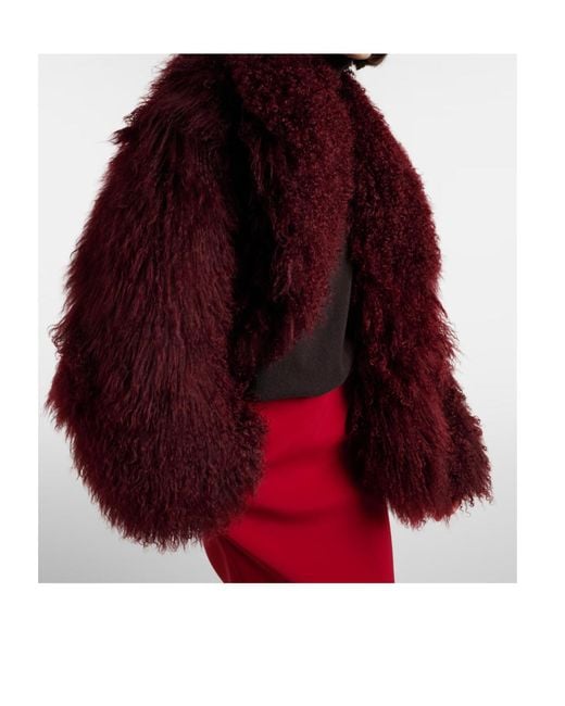Nour Hammour Purple Mirja Shearling Jacket
