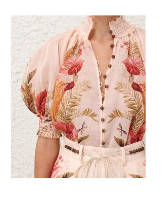 Zimmermann Pink Ascension Billow Blouse