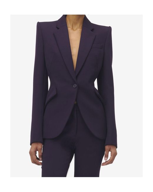 McQueen Blue Single-Breasted Blazer