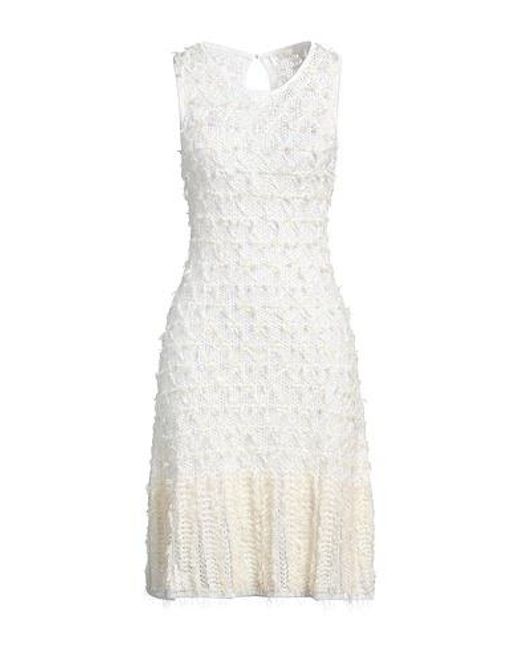 Chloé White Mini Dress Viscose, Silk, Cashmere