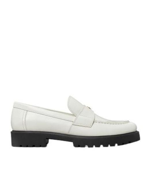 Tory Burch White Classic Lug Loafers