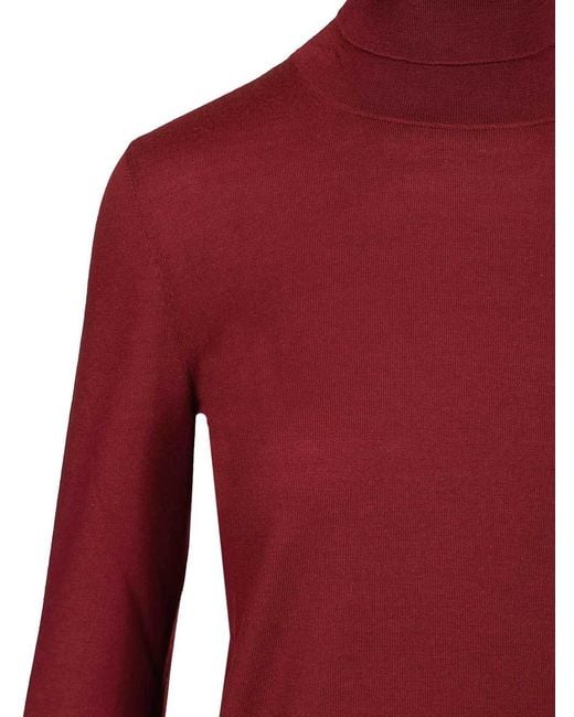 Loewe Red High Neck Knitted Jumper