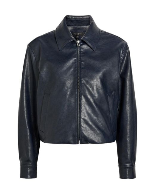 Rag & Bone Blue Krista Faux Leather Jacket