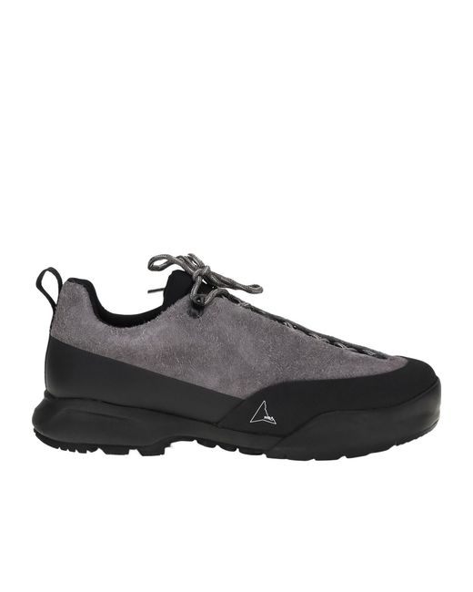 Roa Black Cingino Lug-Sole Low-Top Sneakers for men