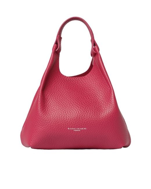 Gianni Chiarini Red Medium Dua Leather Shoulder Bag