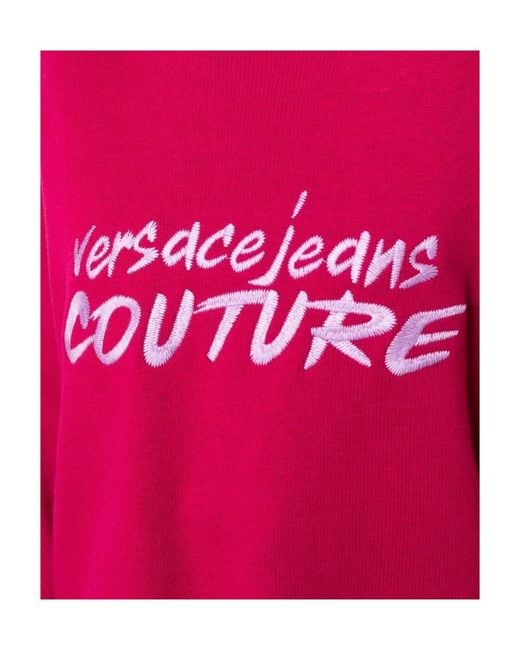 Versace Jeans Red Couture Logo Intarsia-Knit Jumper