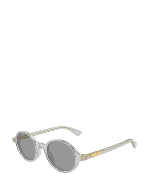 Bottega Veneta White Eyewear Round Frame Sunglasses for men