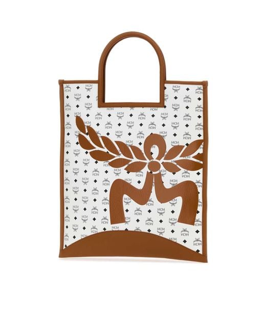 MCM White Pattern Handbag