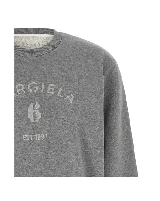 MM6 by Maison Margiela Gray Crew-Neck Sweatshirt