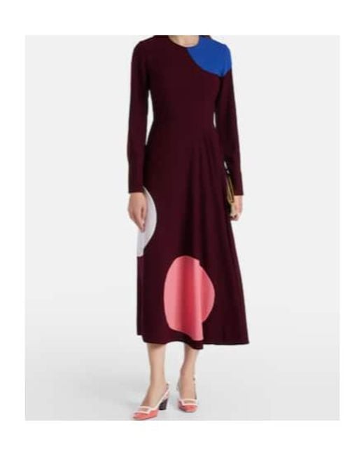 Roksanda Red Withiel Printed Crêpe Midi Dress