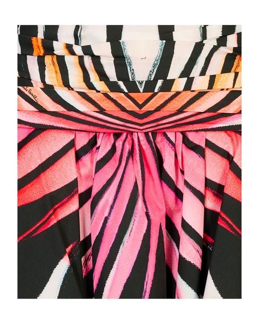 Roberto Cavalli Red Ray Of Paradise Printed Mini Skirt