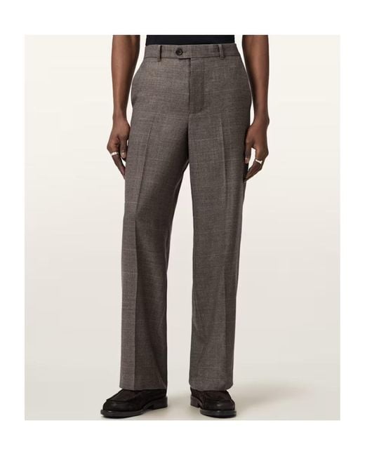 AllSaints Gray Clover Loose Fit Trousers for men