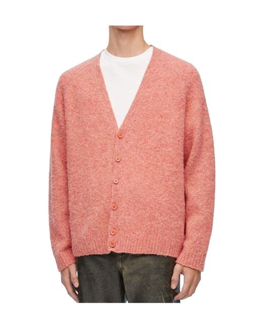 Loewe Pink V-Neck Buttoned Cardigan for men