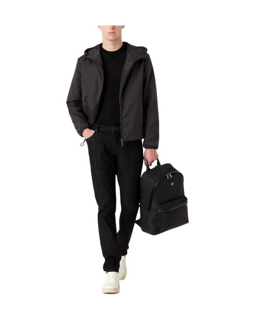 Emporio Armani Black Windproof And Waterproof Jacket for men