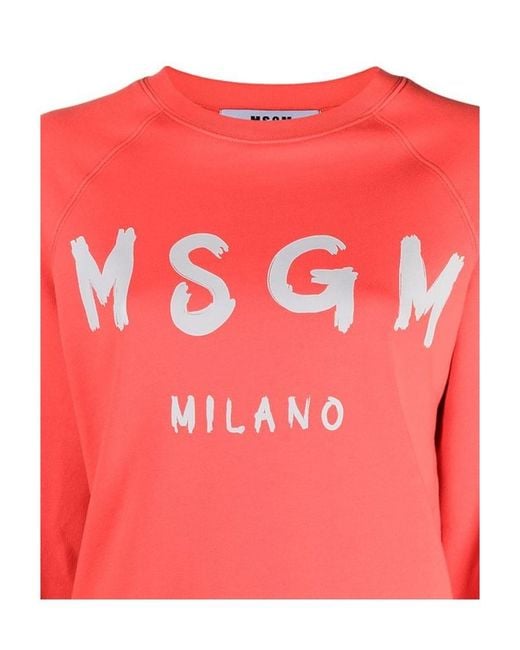 MSGM Pink Logo Details Hoodie