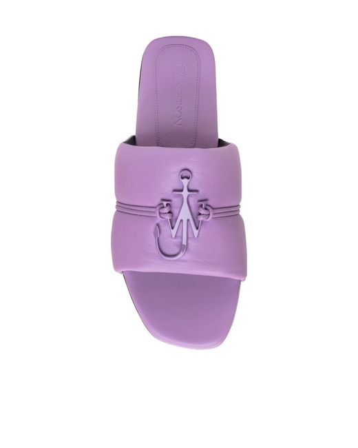 J.W. Anderson Purple Logo Slippers