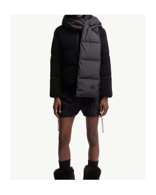 Moncler Black Hooded Down Scarf