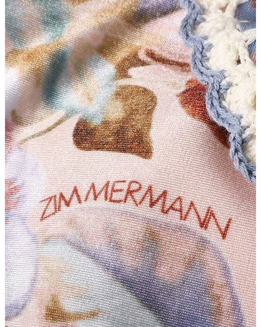 Zimmermann Blue Awaken Crochet Tri Bikini Top