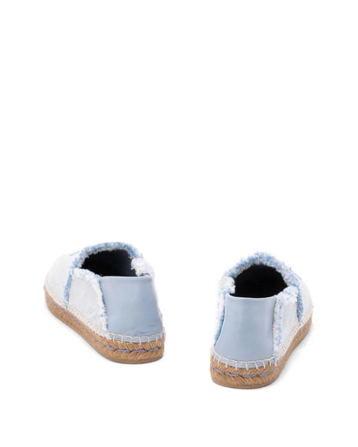 Jimmy Choo White Frayed Logo Espadrilles