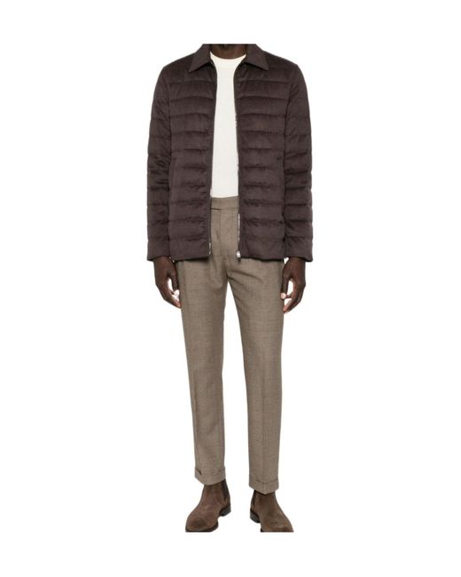 Herno Brown Quilted Zip-Up Padded Jacket for men