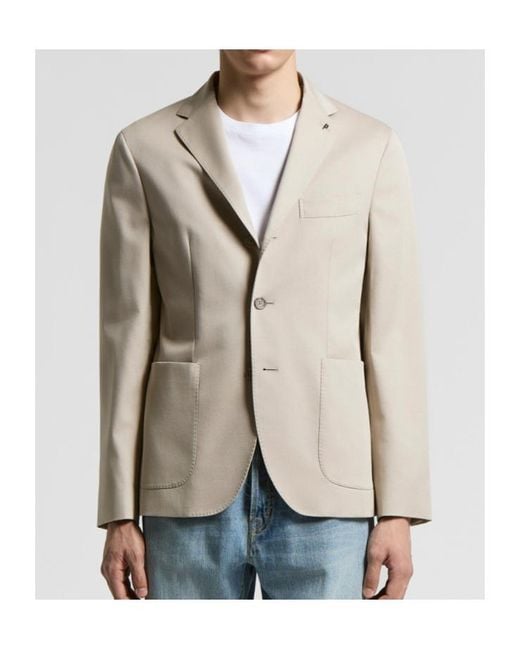 Peserico Natural Single-Breasted Tailored Blazer for men