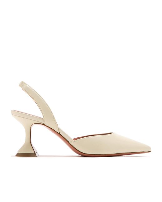 AMINA MUADDI Natural Pointed-Toe High-Heeled Sandals
