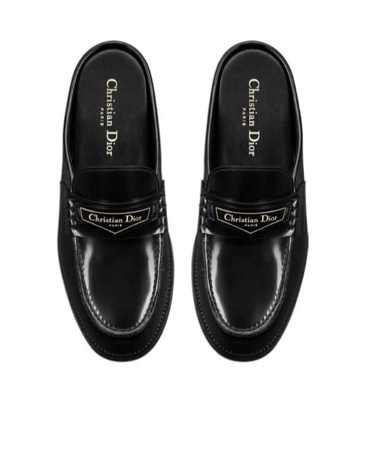 Dior Black Christian Boy Logo Detailed Slip-On Mules