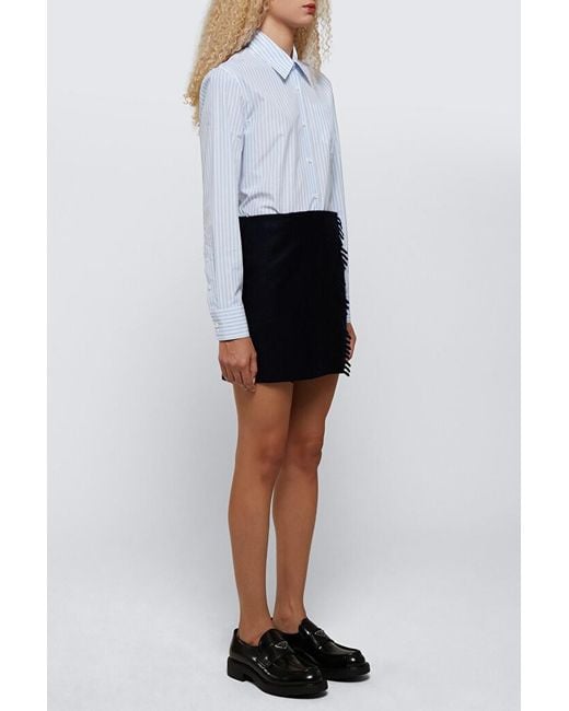 Prada Blue Wrapped Mini Skirt