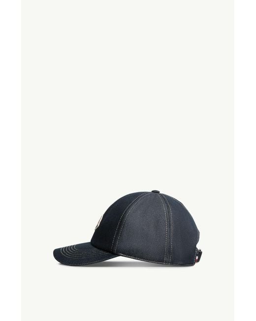 Moncler Blue Denim Baseball Cap for men