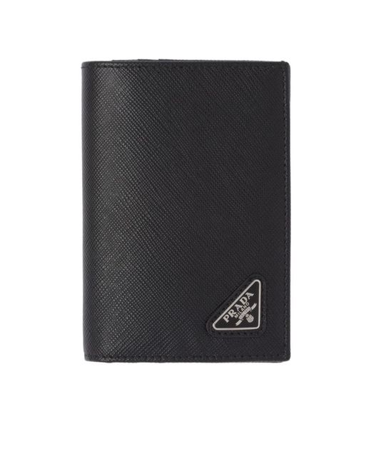 Prada Black Small Saffiano Leather Wallet for men