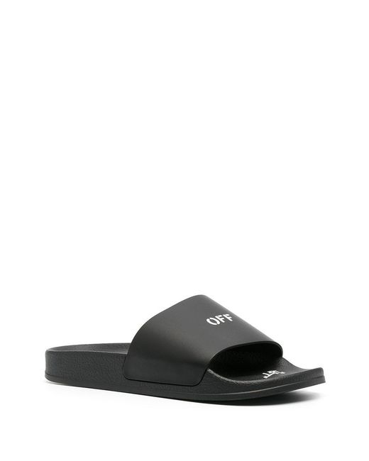 Off-White c/o Virgil Abloh Black Arrows Logo Print Slides