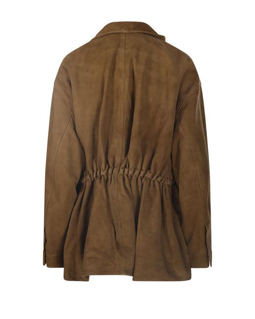 Rohe Brown Sculptural Suede Jacket