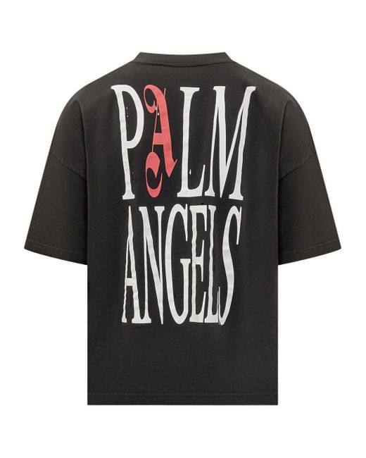 Palm Angels Black Crew Neck T-Shirt for men
