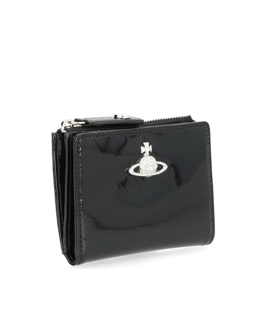 Vivienne Westwood Black Slim Flap Card Wallet