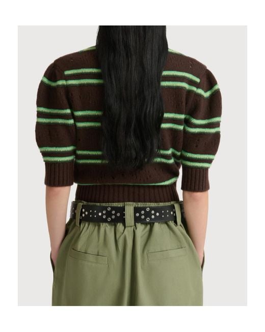 Marni Green Openwork Knit Sweater