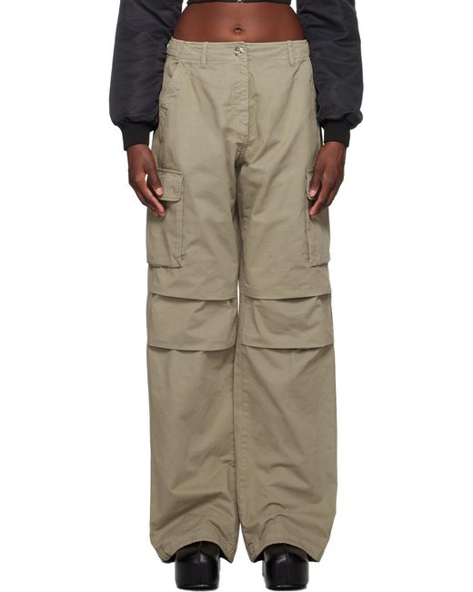 Coperni Green Logo Wide-Legged Casual Pants