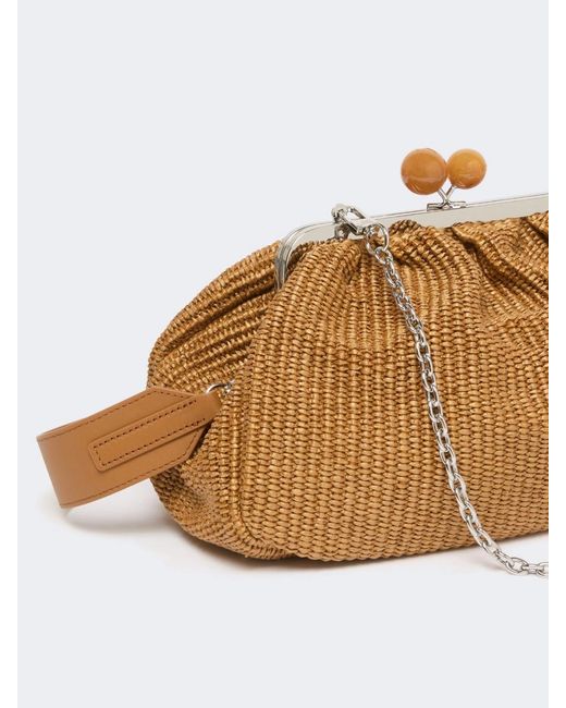 Weekend by Maxmara Brown Medium Pasticcino Raffia-Effect Clutch Bag