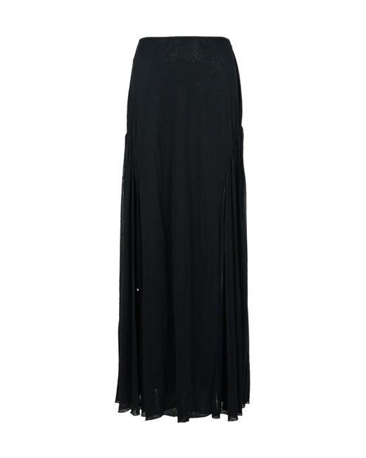 Lanvin Black Flared Jersey Skirt