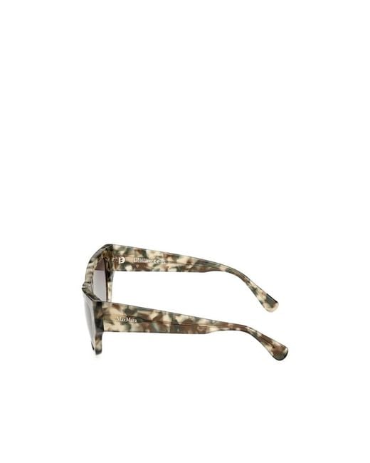 Max Mara Metallic Rectangle Frame Sunglasses