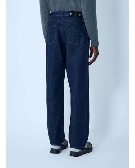 Stone Island Blue Logo Patch Loose Fit Jeans for men