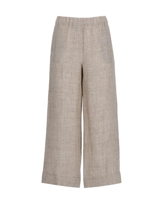 D.exterior Gray Cropped Wide-Leg Pants